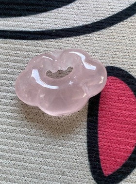 天然粉水晶祥云吊坠粉晶如意平安锁项链中式锁骨链简约毛衣链礼物