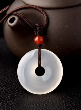 网红同款天然冰种玉髓平安扣吊坠 女士小宝宝玉吊坠平安