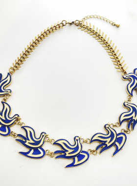 时尚饰品燕子系列短款锁骨链毛衣链百搭个性小众衬衫衬衣链项链女