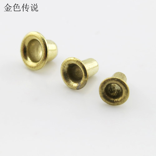 镀铜鸡目轴承 小轴架 微型小法兰 金属轴套 diy铆钉垫片 模型扣子 - 图2