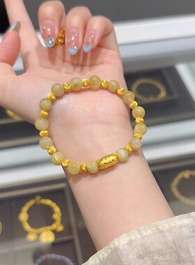 仿金发晶法棍猫手串女小众设计轻奢高级感显白高颜值手链女送闺蜜