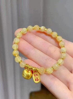 小胖福盘缠猫眼手链女新款轻奢小众设计招财纳福手串送礼物女