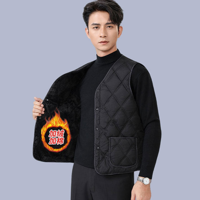 男士加绒棉马甲外穿保暖背心一体绒内穿夹棉内胆爸爸装中老年坎肩,淘宝优惠券,粉丝福利购,淘宝优惠卷