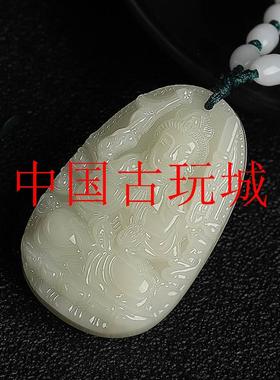 和田玉本命佛吊坠十二生肖守护神男女款平安观音菩萨佛像毛衣项链