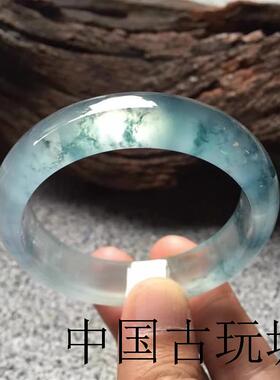 云南高端珠宝冰种正圈阳绿色翡翠手镯飘花圆条缅甸处理玉石玉镯子