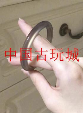 精美烟雨玛瑙玉髓手镯冰种通透烟