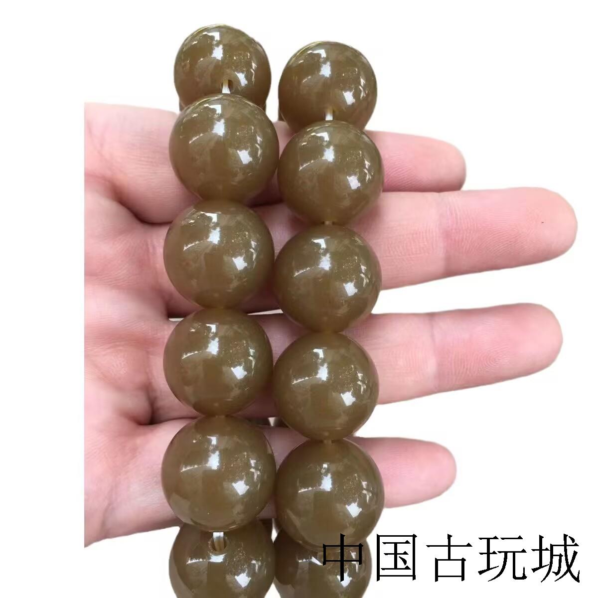 新疆且末糖玉珠圆玉润老型珠焦糖色佛珠手串高级感时尚百搭男女款