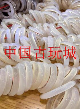 新疆天山翠冰翠精品圆条手镯旺条百搭翡翠女款白冰种玉手镯送礼品