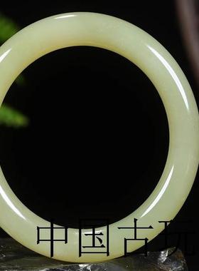 和田玉色新疆若羌黄口料高端黄玉手镯胖圆条且末糖女款可送妈妈款