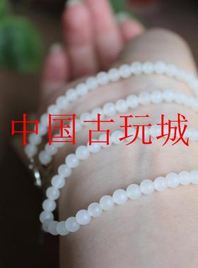白玉小米珠锁骨链羊脂玉国风项链