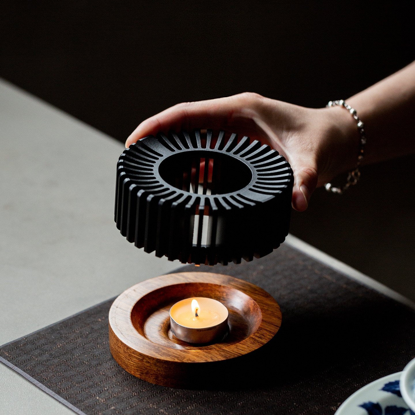 丹麦胡桃木百叶温茶器合金烤茶热茶圆形温茶炉围炉煮茶器,淘宝优惠券,粉丝福利购,淘宝优惠卷