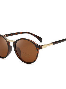 偏光太阳镜新款椭圆形大框金属梁墨镜女款品牌防晒遮阳眼镜