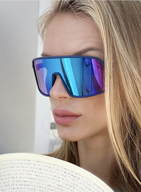 2024新款连体片骑行眼镜自行车户外运动太阳镜跑步护目镜防风墨镜