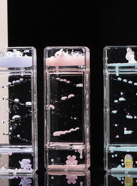 液体流沙沙漏摆件阶梯油漏滴漏玩具流体创意解压滑梯计时器儿童