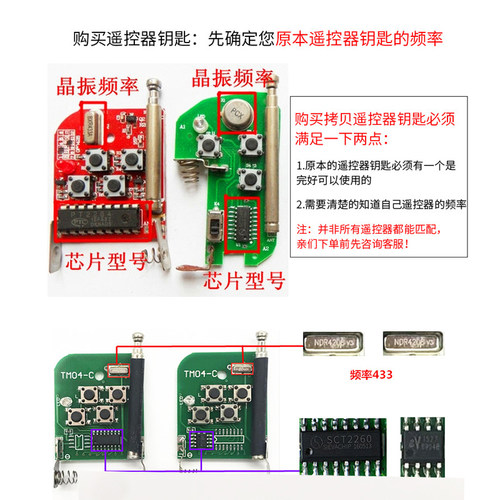 对拷贝车库门遥控器无线门禁开关卷闸门电动门玻璃门钥匙复制 - 图1