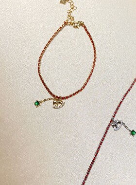 深圳旭佳旭家s925通体纯银闪钻摇摇木马四爪天然翡翠手链女个性