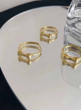 深圳旭佳s990纯银蝴蝶结戒指女 韩风简约小清新气质可调节食指