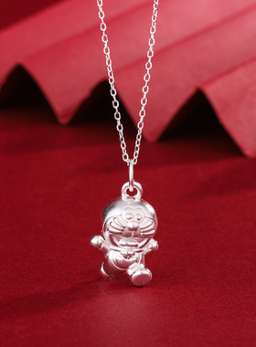 深圳旭佳旭家999纯银3D硬银奥特曼KT猫吊坠女轻奢高级感叮当猫