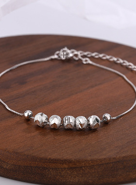 深圳旭佳s925纯银手链女ins小众设计五福临门简约ins网红同款手