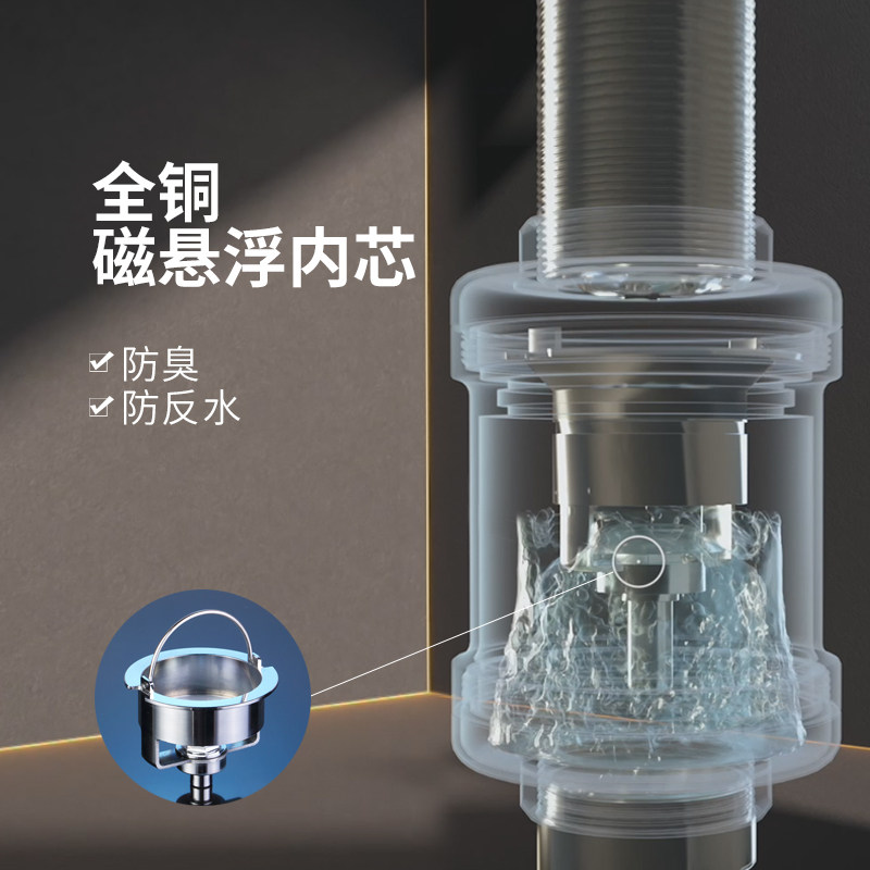 返必克防臭洗手盆下水器套装下水管配件台盆洗手池防返水排水防堵,淘宝优惠券,粉丝福利购,淘宝优惠卷