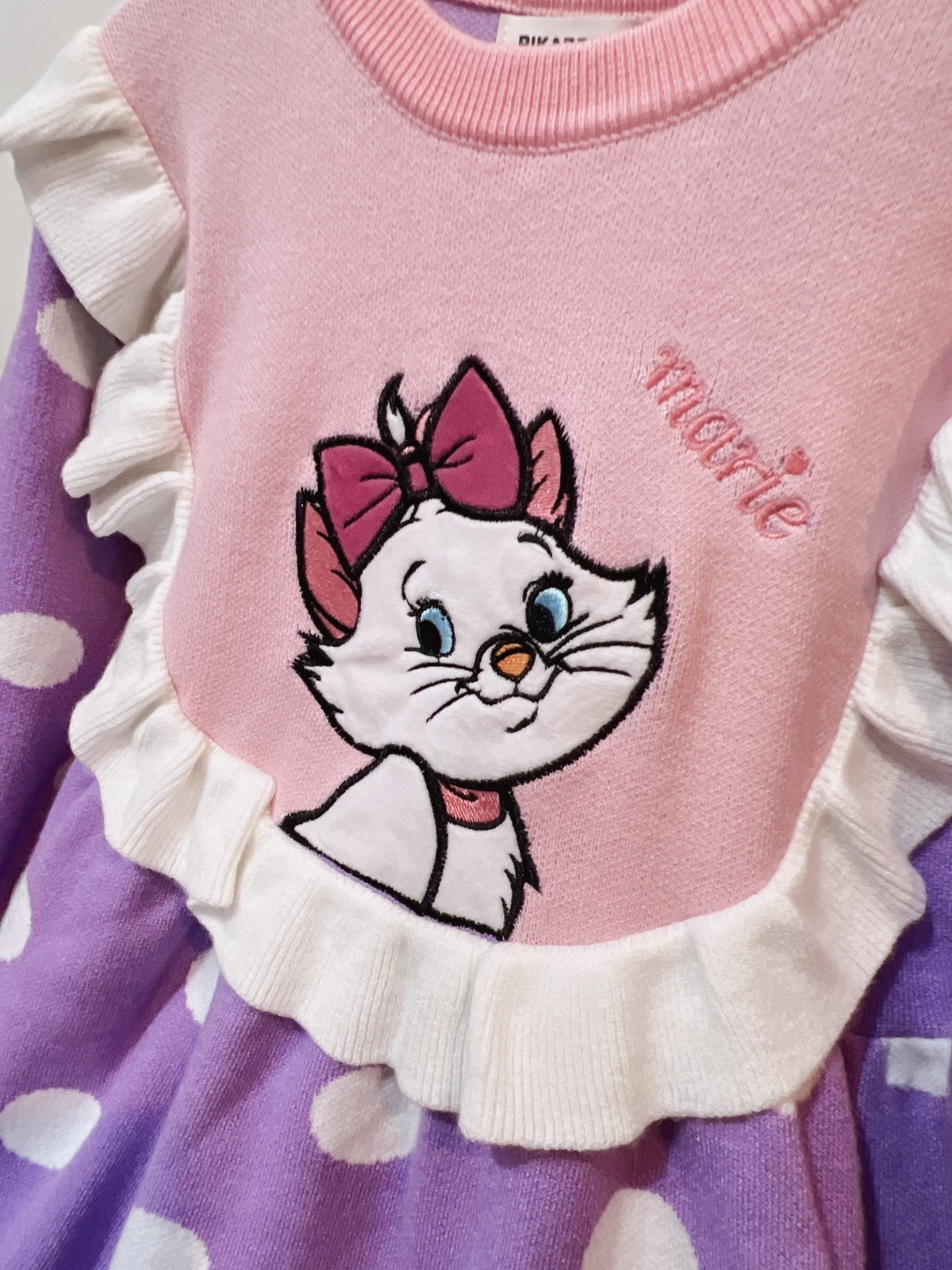 原创洋气女童秋冬针织连衣裙卡通玛丽猫长袖波点萌趣针织毛衣裙子,淘宝优惠券,粉丝福利购,淘宝优惠卷