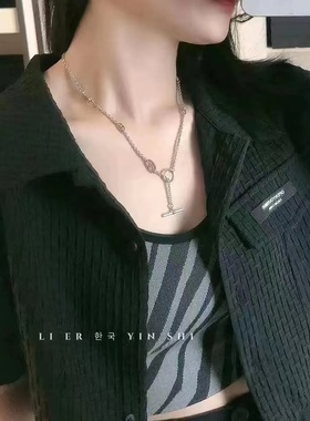 s925纯银猪鼻子项链长款