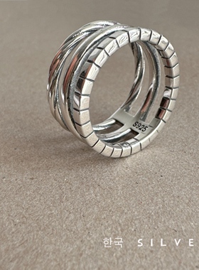 韩代原单s925纯银戒指女高级感质感欧货重工宽版闭口食指环时尚潮