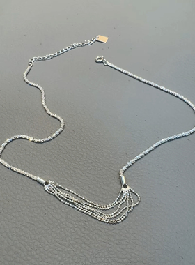 特价福利通体S925纯银星河璀璨爆闪项链多层流苏气质短款锁骨链潮