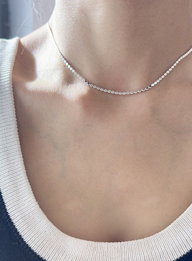 特价福利S925纯银项链精致简约百搭扁豆豆链锁骨链短款颈链叠戴潮