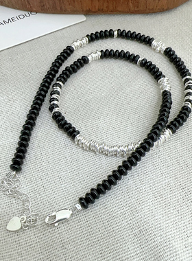 算盘珠s925纯银项链女