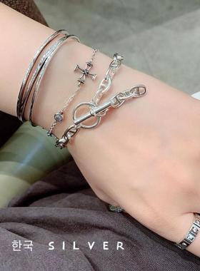 韩国原单s925纯银手链猪鼻子