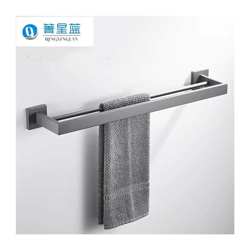 304 stainless steel gun gray bathroom towel rack storage rack paper towel holder pendant set tripod toilet brush