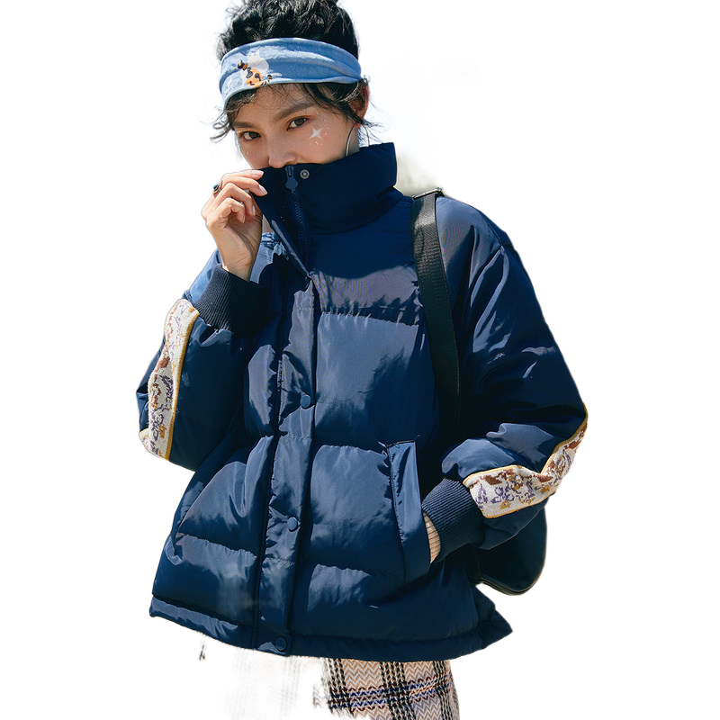 裂帛2020冬季新款优雅轻熟风白鸭绒 裂帛华卉羽绒服