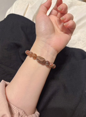 2026年新款黑金超七水晶手链女款小众叠戴手串紫色饰品转运