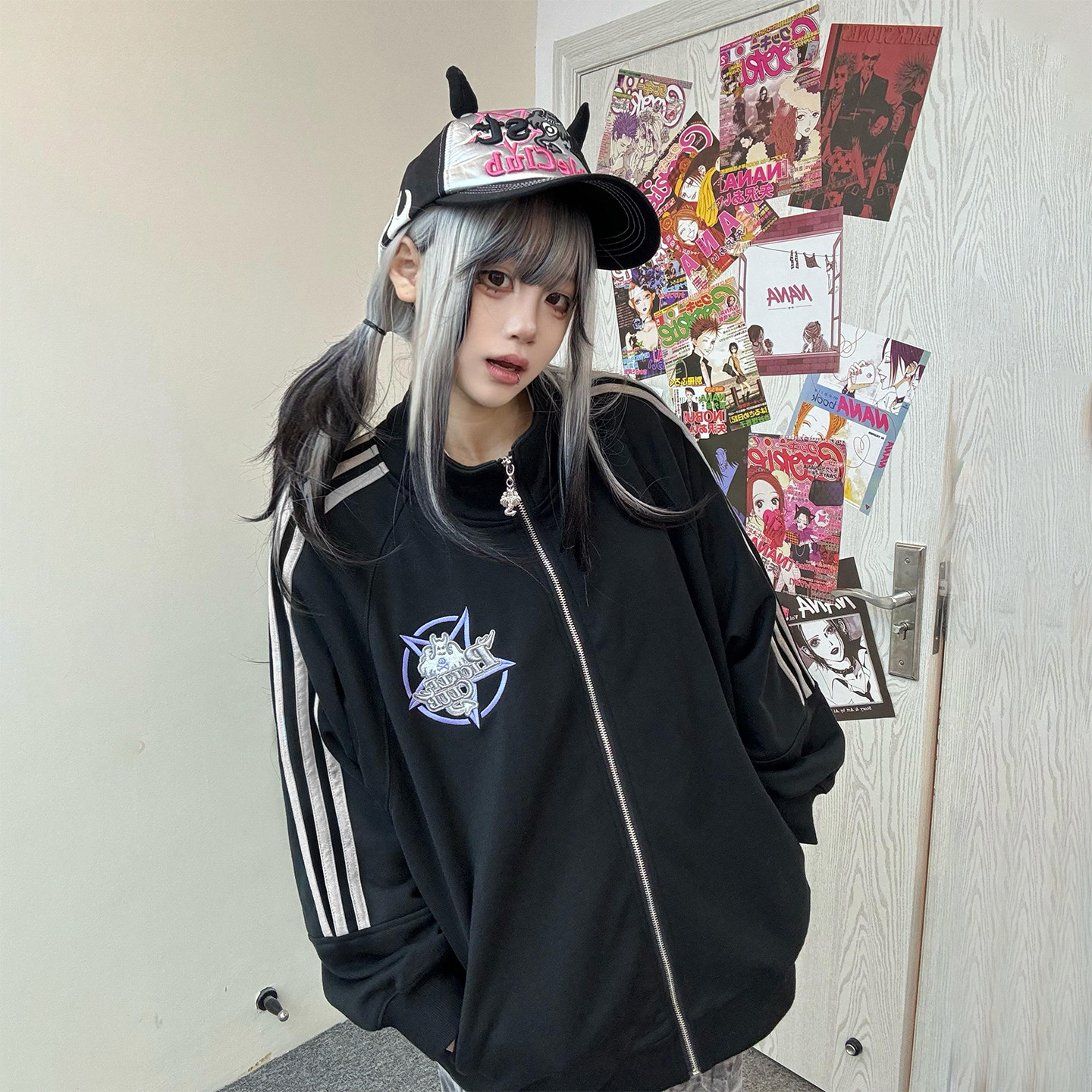 【李煜东同款】梁拌泡菜美式三杠幽灵基础卫衣百搭运动外套秋男女,淘宝优惠券,粉丝福利购,淘宝优惠卷