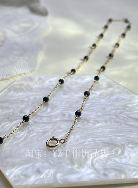 不褪色尖晶石女黑金项链天然
