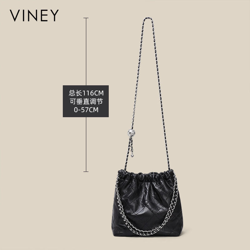 Viney包包女2026新款秋冬水桶包斜挎包女包真皮大容量单肩链条包,淘宝优惠券,粉丝福利购,淘宝优惠卷