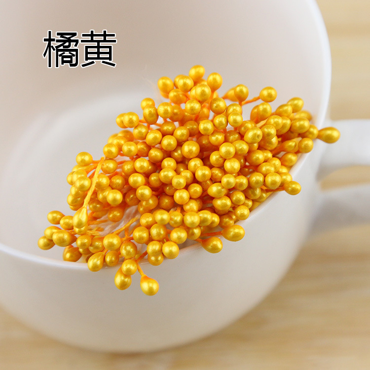 仿真花蕊花蕾花芯手工DIY材料 丝网雪纺花小米粒珠光花心 - 图1