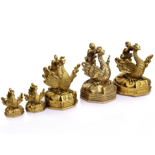 铜四神兽摆件 铜青龙白虎朱雀玄武 铜四方神摆件一套家居工艺礼品 - 图1