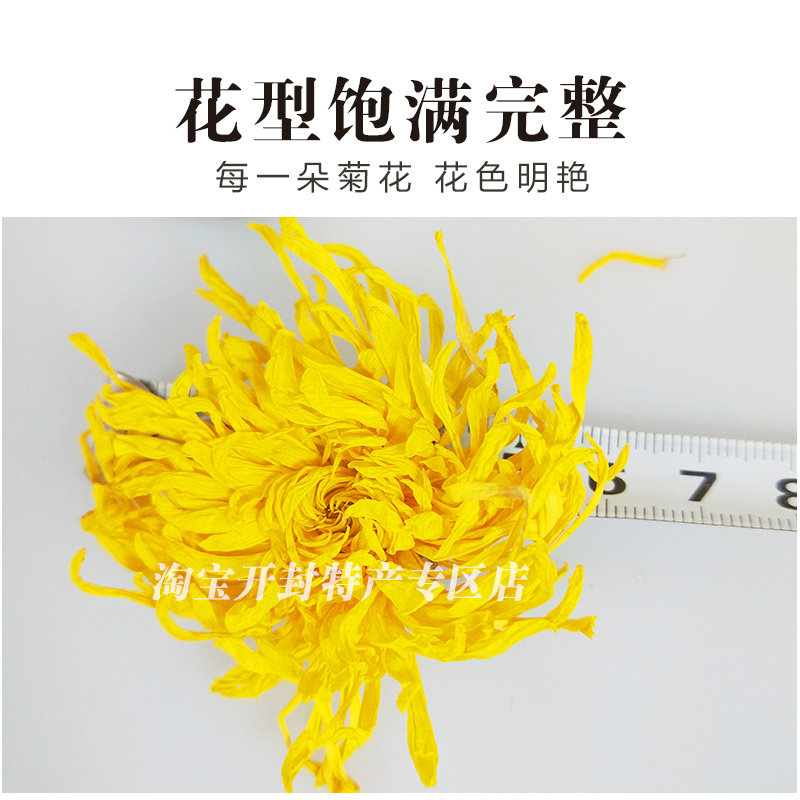 菊花茶金丝皇菊大朵黄菊花开封特产大梁皇菊罐装茶一朵一杯菊花茶