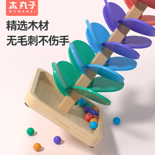 音乐树玩具彩虹花瓣积木智慧树滚珠轨道儿童早教玩具唱歌趣味礼物 - 图2