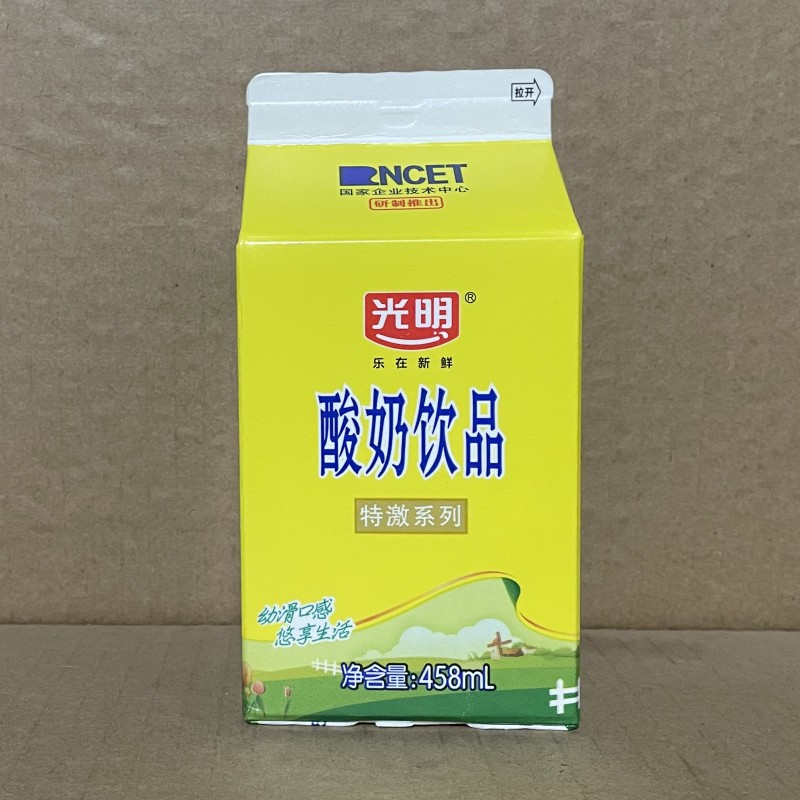 光明特激酸奶饮品458ml*4盒原味牛奶酒店餐饮同款冷藏早餐奶 - 图2