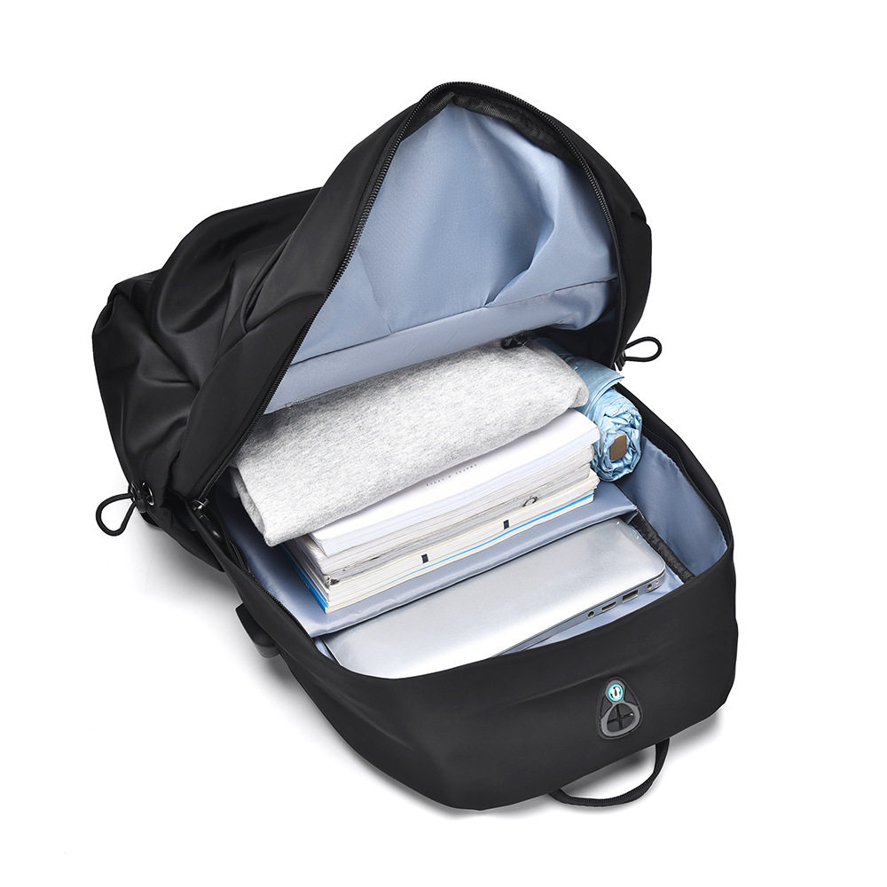 跨境通勤usb耐磨背包休闲牛津布双肩包中性防水高中学生弧形书包,淘宝优惠券,粉丝福利购,淘宝优惠卷