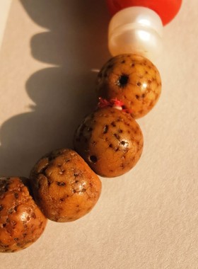 10252藏c老星月菩提多宝手串老南红老蜜蜡珍珠老绿松石琉璃珠宝