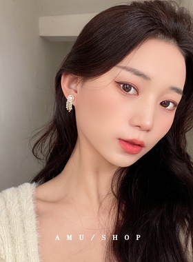 A.MU法式珍珠女流苏小众