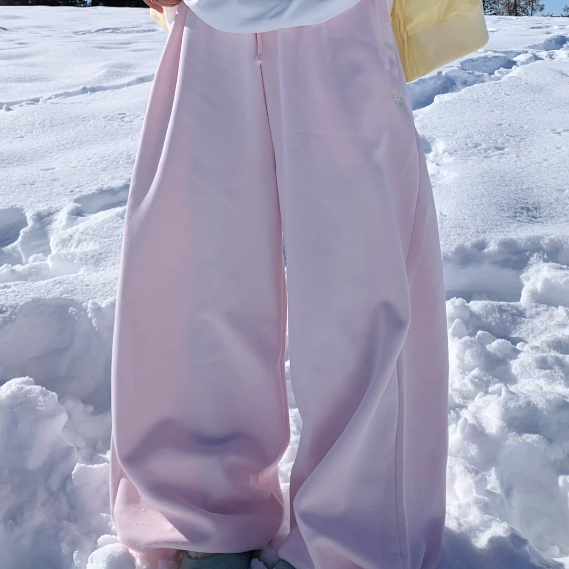 期望Studio秋冬松弛感粉色卫裤女休闲慵懒宽松裤子百搭阔腿拖地裤,淘宝优惠券,粉丝福利购,淘宝优惠卷