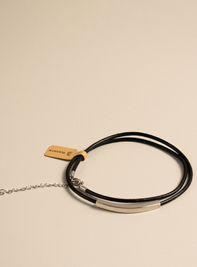 穿搭文艺项圈牛皮锁骨链复古朋克原创简约高桥真皮男女日韩百搭