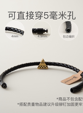 高档原创4mm牛皮手镯手链黑色手绳皮绳简约个性时尚复古