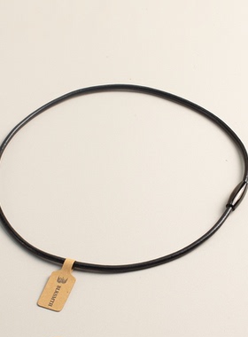 颈链原创设计师原创手工牛皮绳小众项链黑色锁骨链简约时尚男女