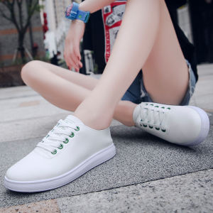 休闲皮面系带板鞋